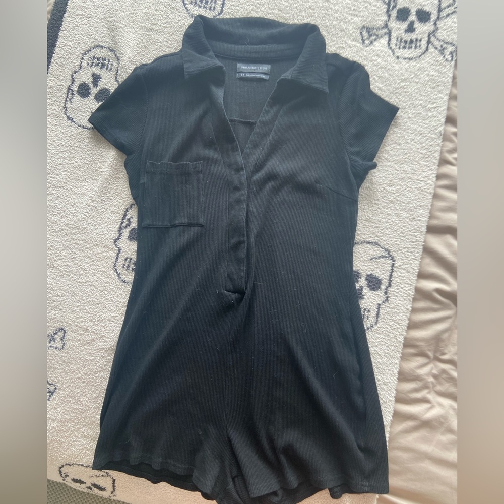 UO Black Cotton Romper